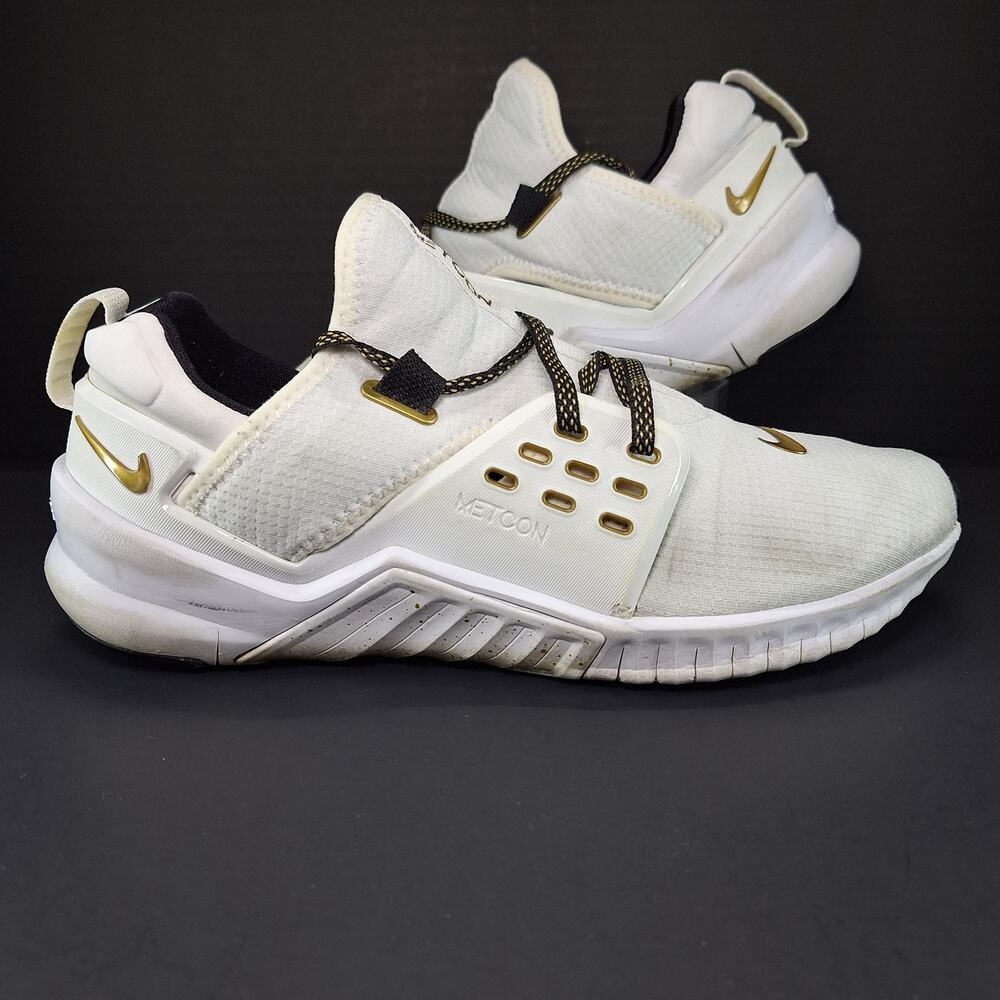 Nike Free X Metcon 2 White Gold Athletic Shoes CD8526-176 Women's Size 10.5
